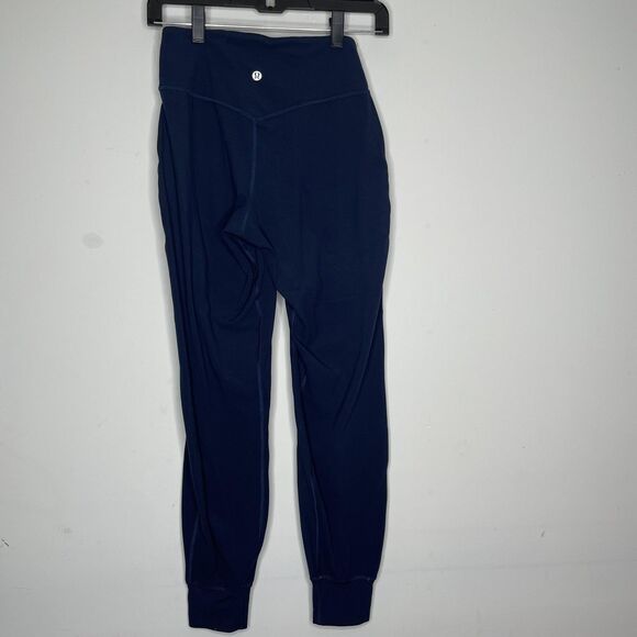 Lululemon Joggers Womens 4 Blue Nulu High Rise Cuffed Pockets Athletic Yoga - Picture 7 of 8